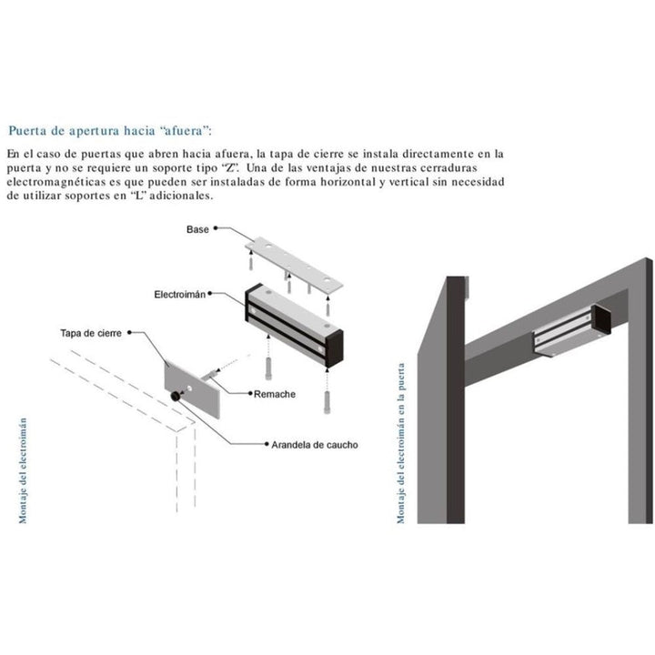 Chapa Cerradura Magnetica 280kg 12/24v Señal Led Seguridad - Tecneu