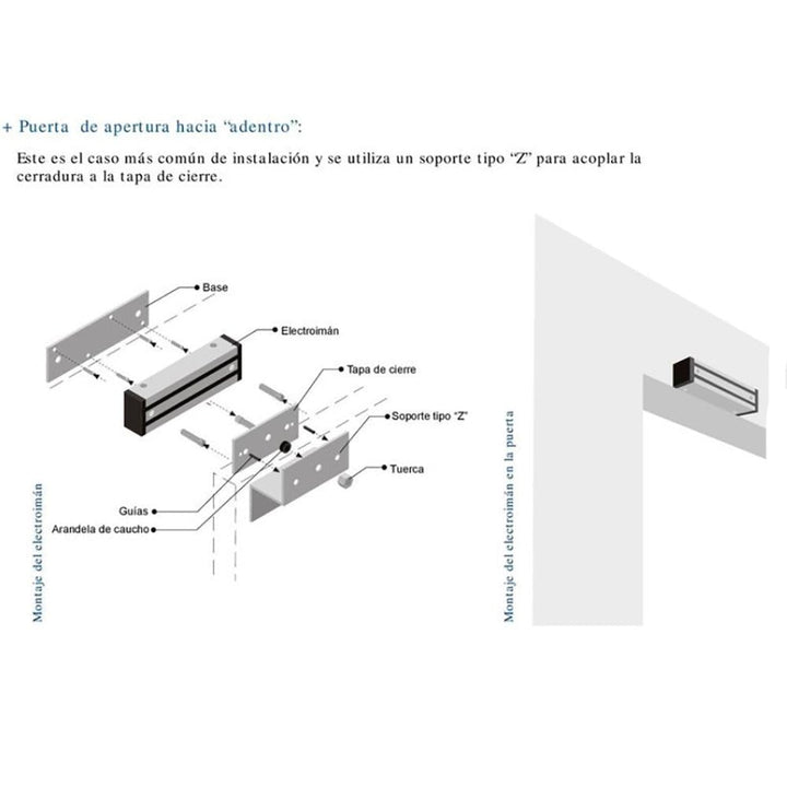 Chapa Cerradura Magnetica 280kg 12/24v Señal Led Seguridad - Tecneu