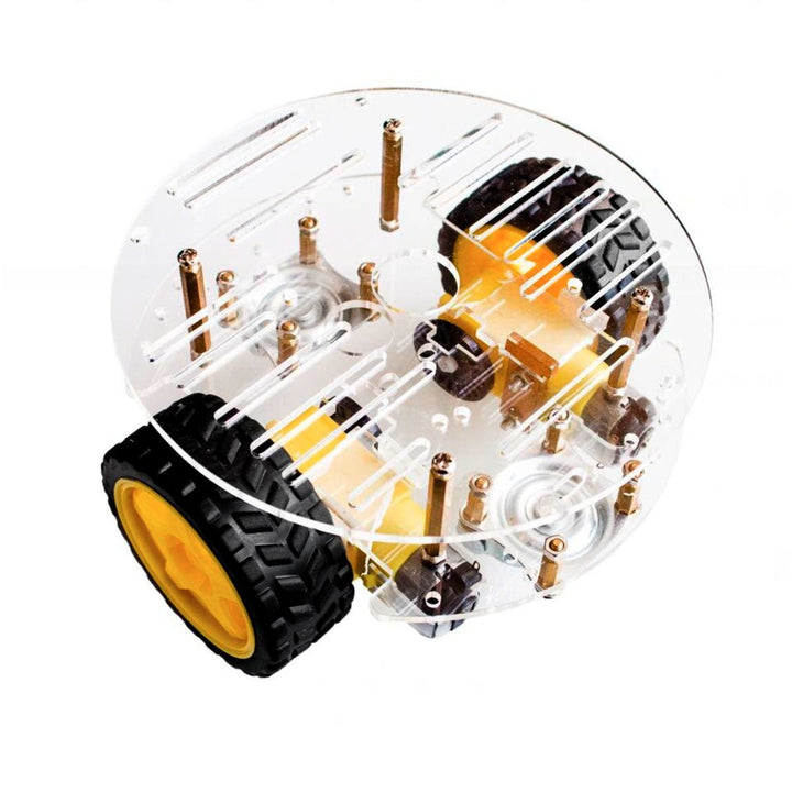 Chasis Carro Circular Kit 2 Llantas Rueda Loca Robot - Tecneu