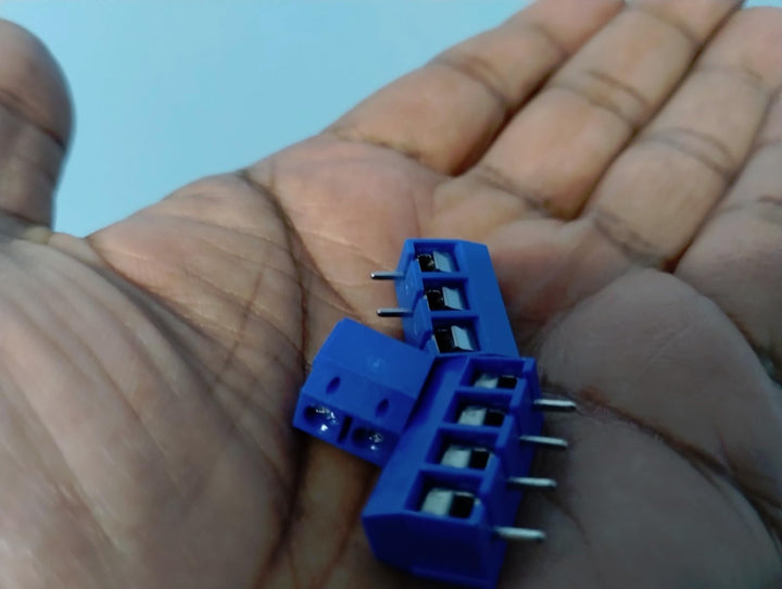 Terminal Borna Clema 3 Pines AZUL 5mm 300v 16A Enlazable 3p