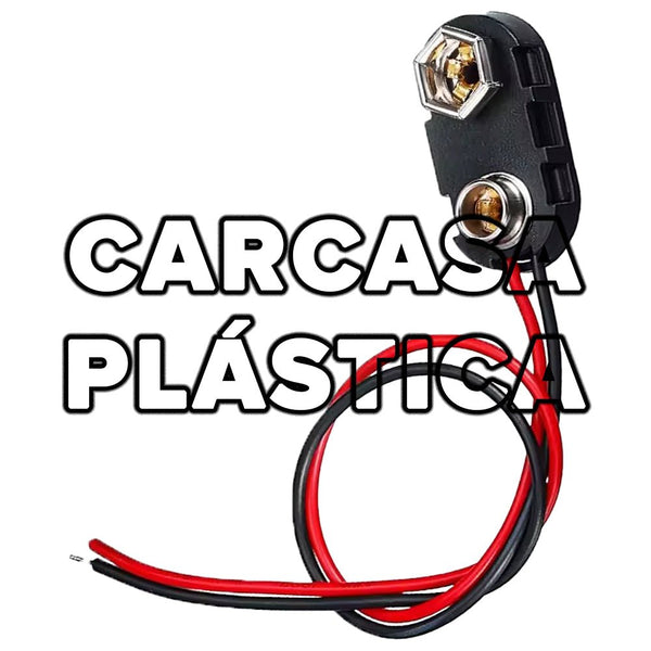 Clip de batería de 9V Conector de Clip de batería tipo Con Carcasa Vertical - Tecneu