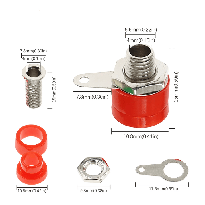 Conector Banana Hembra 4mm - Tecneu