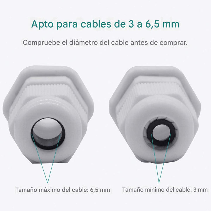 Conector Glándula Pg7 Prensaestopa para Cables 3 - 6mm Ip68 impermeable - Tecneu