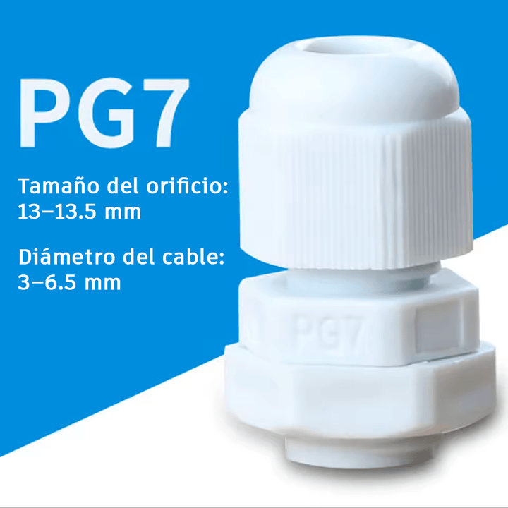 Conector Glándula Pg7 Prensaestopa para Cables 3 - 6mm Ip68 impermeable - Tecneu