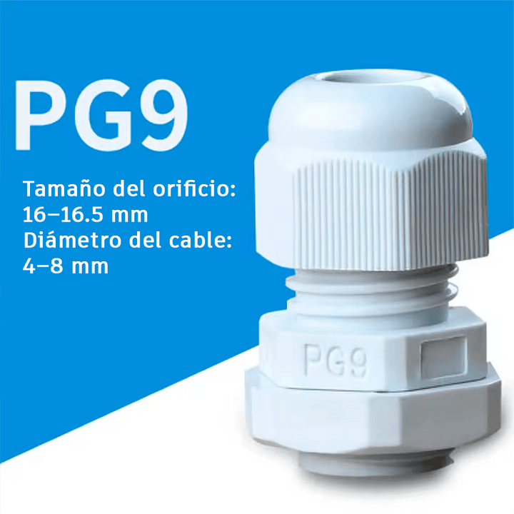 Conector Glándula Pg9 Prensaestopa para Cables 4 - 8mm Ip68 impermeable - Tecneu