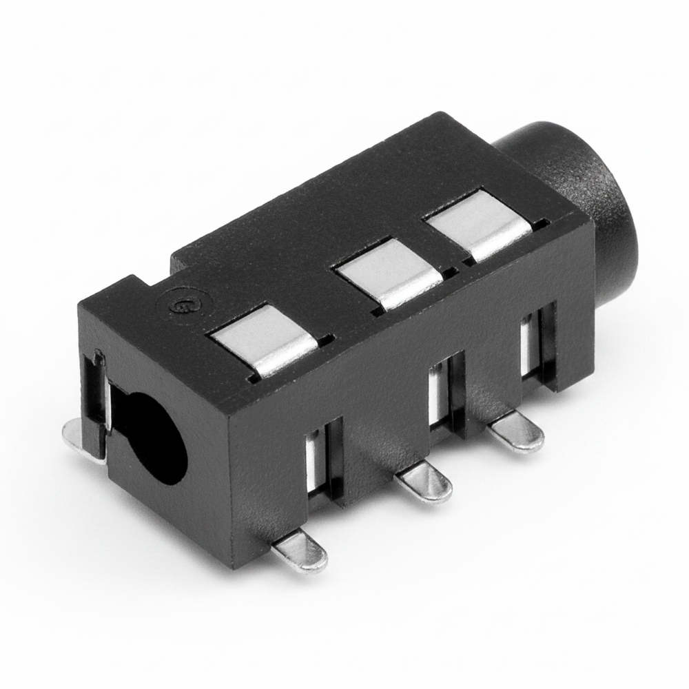 Conector Jack 3.5mm PJ-320D-4A SMD 4 Pines para Audio Estéreo