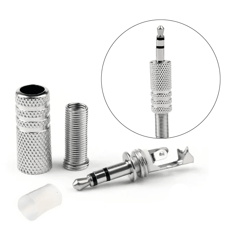 Conector macho 3.5mm 3 polos TRS Metálico con resorte