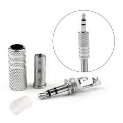 Conector macho 3.5mm 3 polos TRS Metálico con resorte