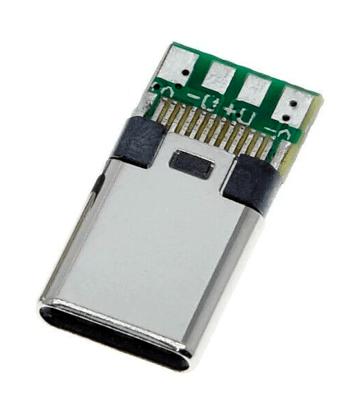 Conector Macho USB Tipo-C de 4 Pines con PCB para Soldadura 3A