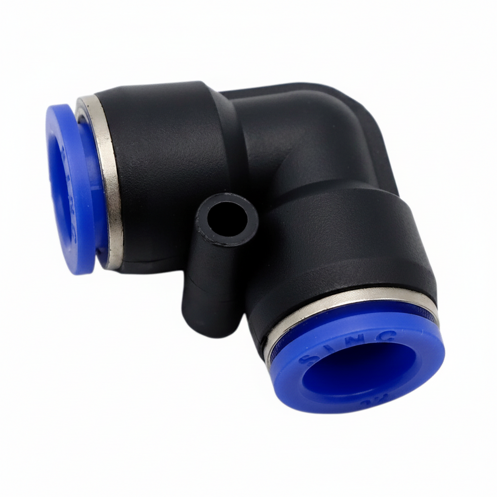 Conector Neumático Racor Codo 90° PV6/PV8 para Manguera de 6mm-8mm