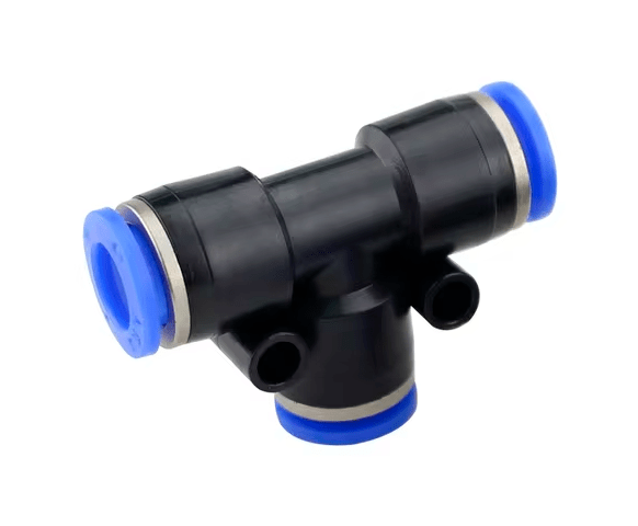 Conector Racor Neumático en “T” PE6/PE8 para Manguera de 6/8mm Rápido - Tecneu
