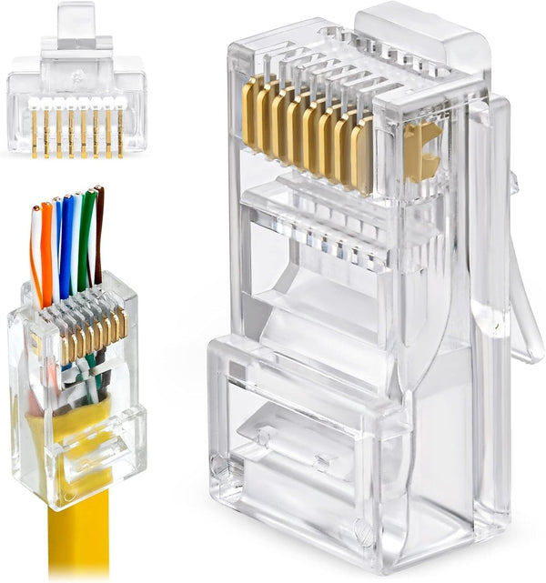 Conector RJ45 CAT6 Chapado en Oro para UTP Ethernet - Tecneu