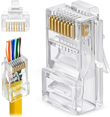 Conector RJ45 CAT6 Chapado en Oro para UTP Ethernet