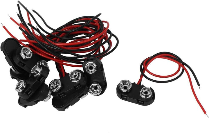 Conectores De Batería 9v Clip En T Con Carcasa Cable 15cm - Tecneu