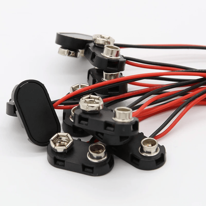 Conectores De Batería 9v Clip En T Con Carcasa Cable 15cm - Tecneu