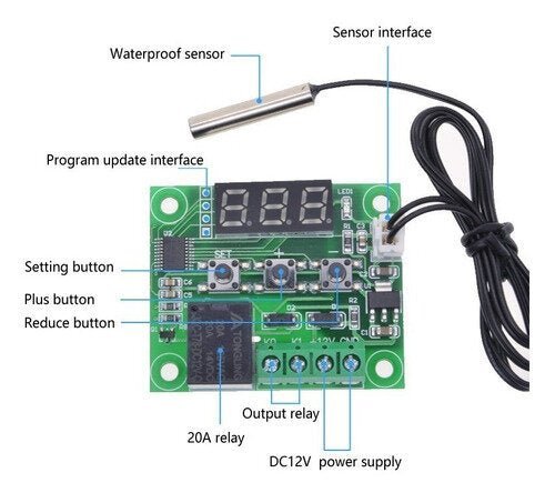 Control De Temperatura W1209 Con Sonda - Tecneu