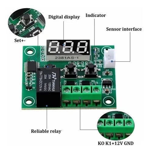 Control De Temperatura W1209 Con Sonda - Tecneu