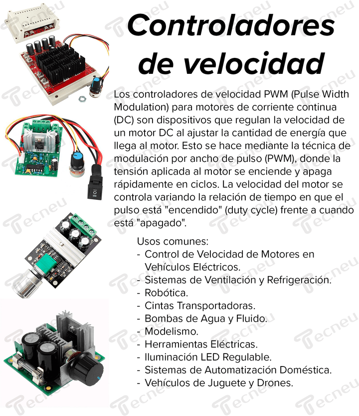 Control De Velocidad Para Motor Dc Pwm 6 - 60v 30a - Tecneu