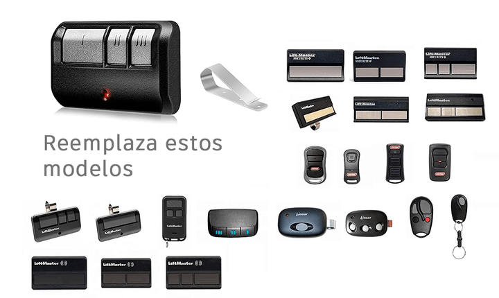 Control remoto para puerta de garaje 893MAX Universal Multifrecuencia con Batería - Tecneu
