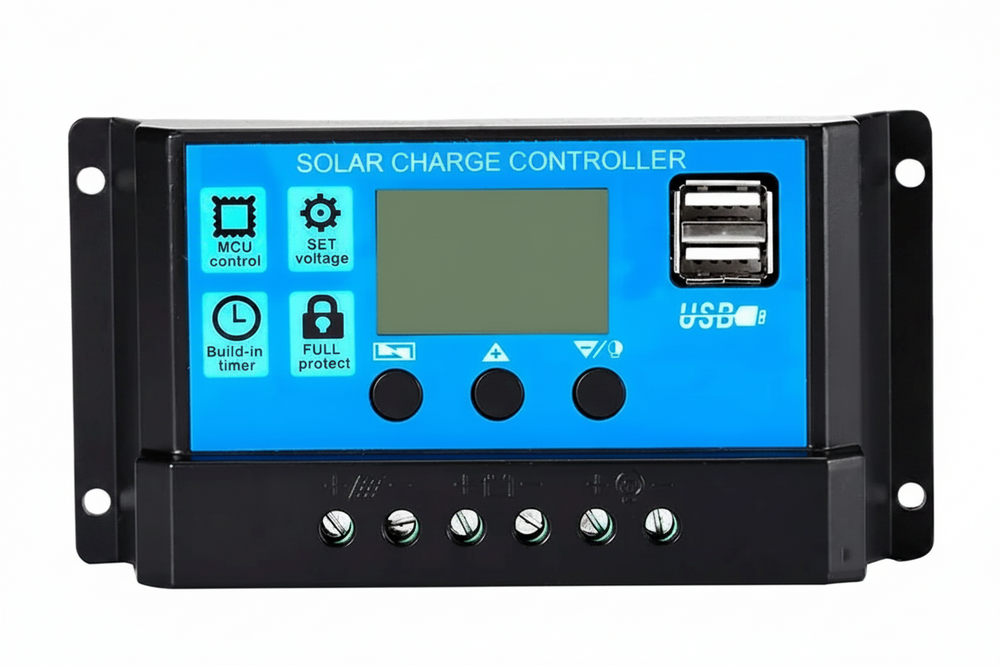 Controlador De Carga Solar 20a 12v/24v Pwm, Lcd, Usb 5v Dual