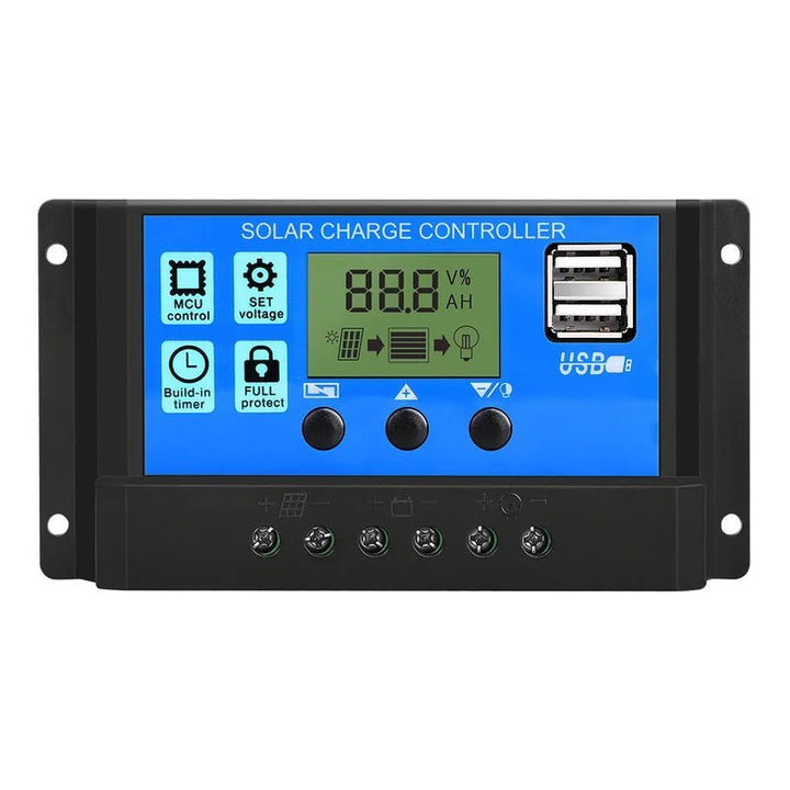 Controlador De Carga Solar 30a 12v/24v Pwm, Lcd, Usb 5v Dual - Tecneu