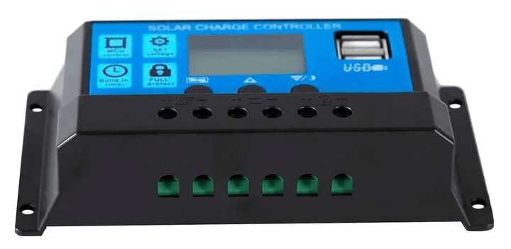 Controlador De Carga Solar 30a 12v/24v Pwm, Lcd, Usb 5v Dual - Tecneu