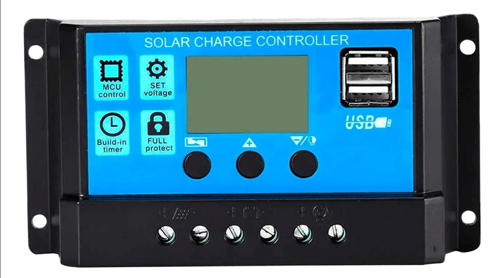 Controlador De Carga Solar 30a 12v/24v Pwm, Lcd, Usb 5v Dual - Tecneu