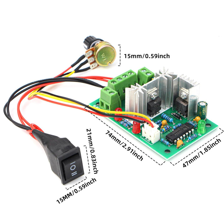 Controlador De Velocidad Motor Reversible Dc Pwm 10 - 36v 5a C - Tecneu