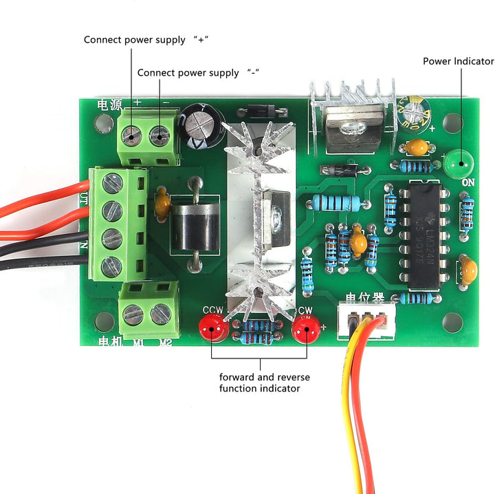 Controlador De Velocidad Motor Reversible Dc Pwm 10 - 36v 5a C - Tecneu