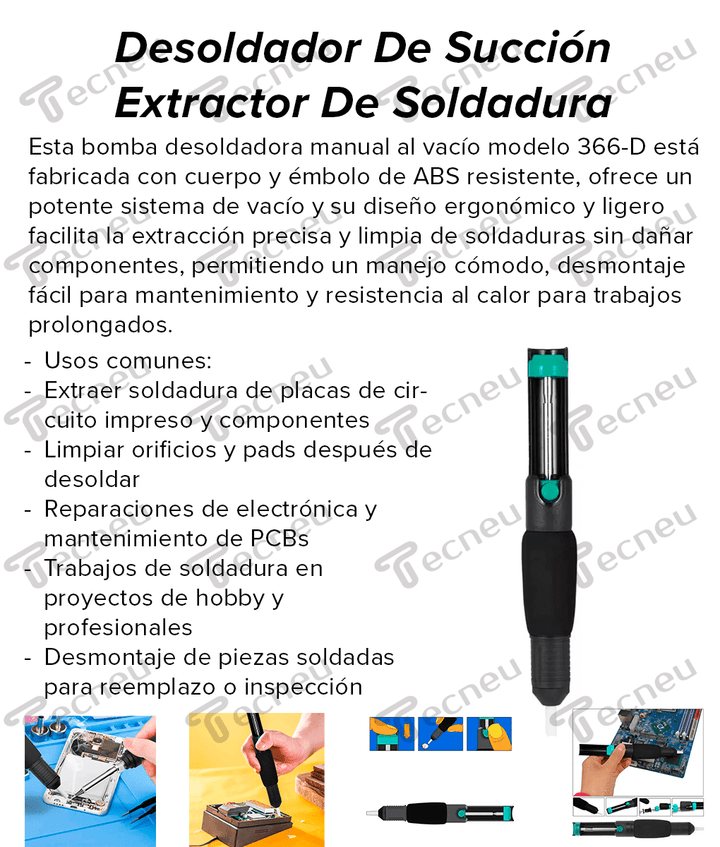 Desoldador De Succion Extractor Soldadura Removedor Ventosa - Tecneu