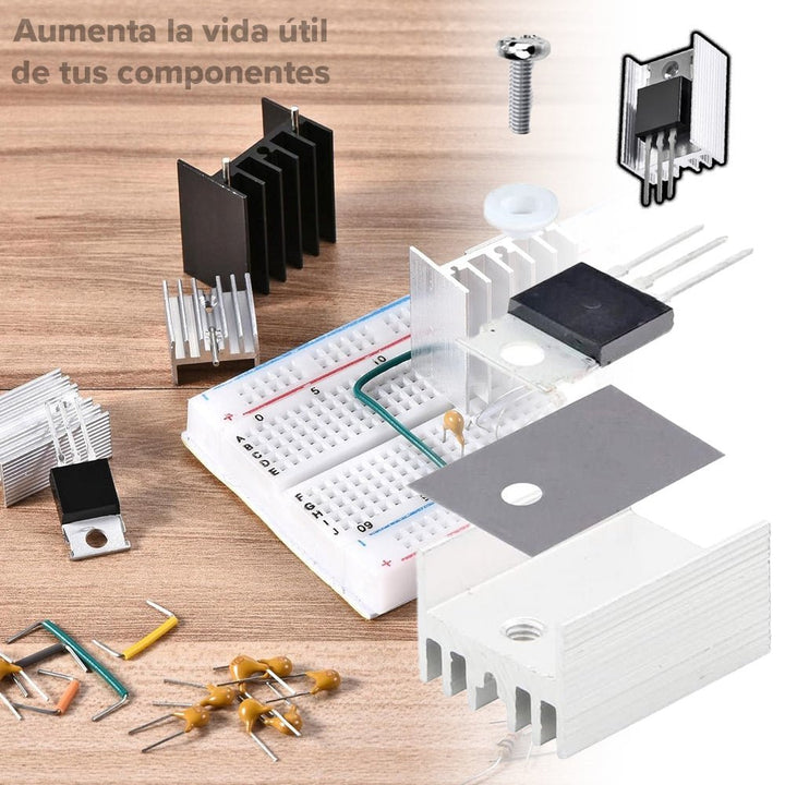 Disipador de calor de aluminio para encapsulados TO - 220 - Tecneu