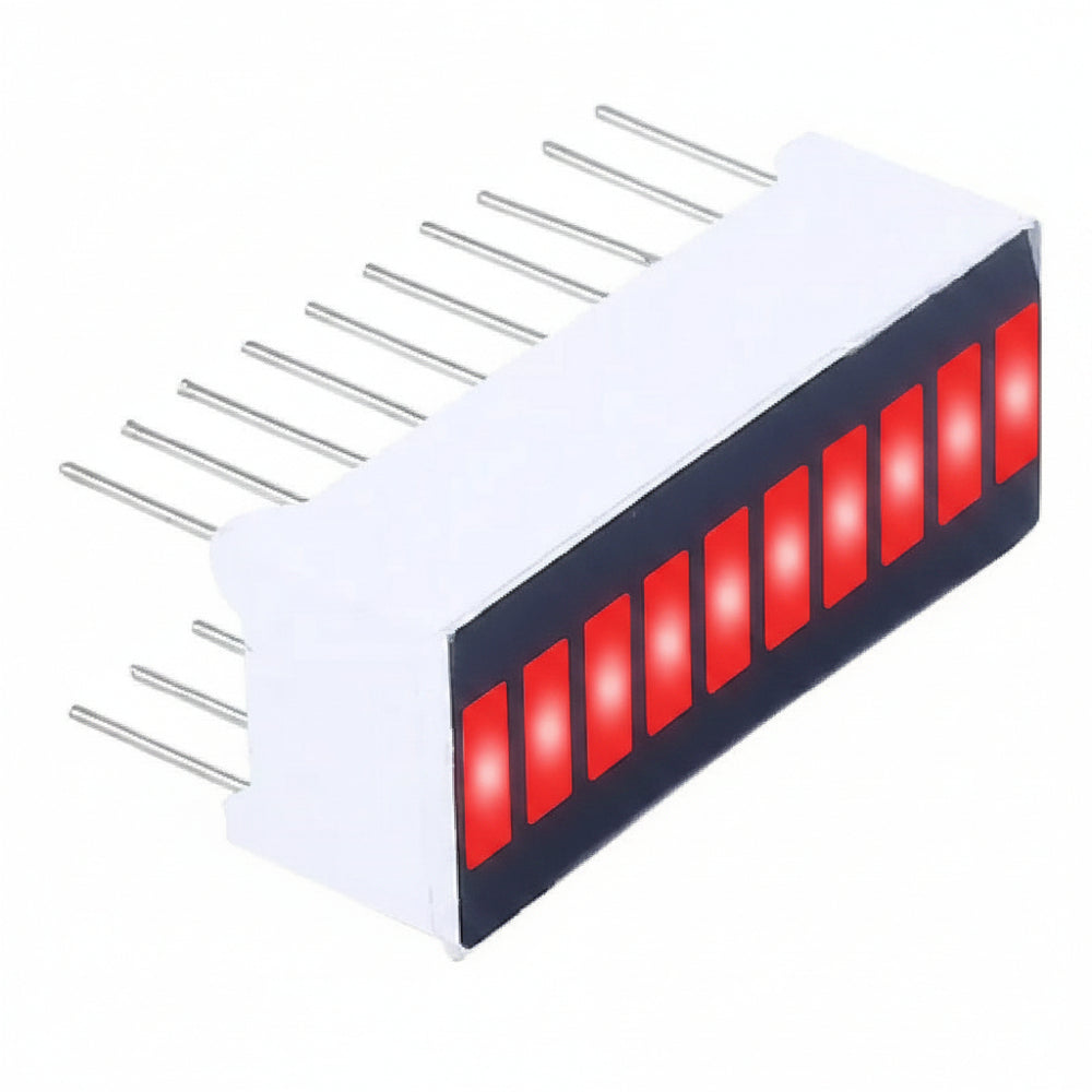 Display De 10 Segmentos Led Rojo 20 Pines Brillante 25x10mm