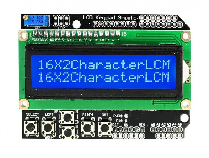 Display Lcd 16x2 Shield Keypad Con Teclado Azul - Tecneu