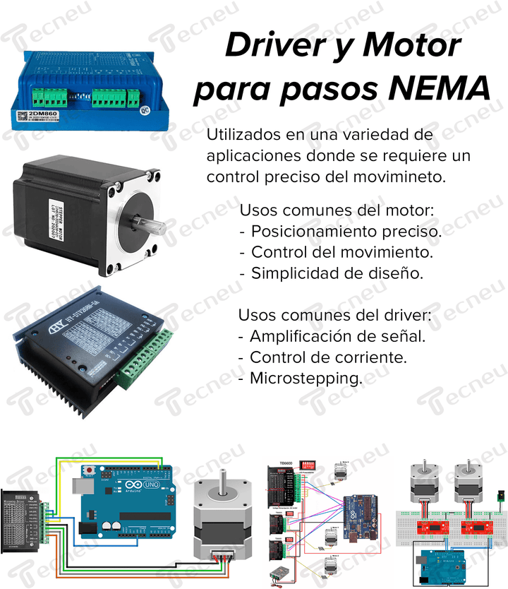 Driver 2dm860 Controlador Motor A Pasos 8.4a Nema 17, 23, 34 - Tecneu