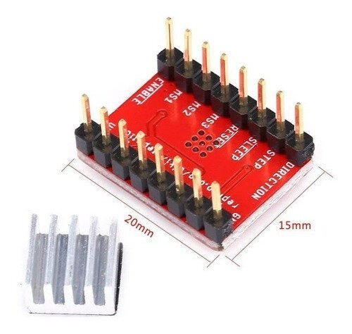 Driver Motor A Pasos A4988 Disipador Con Adhesivo 3m - Tecneu