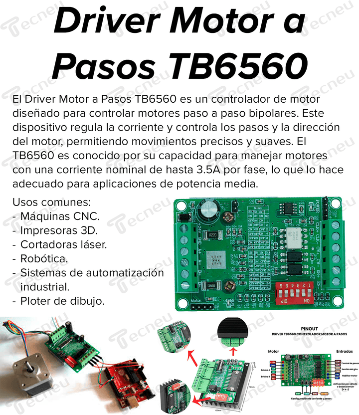Driver Motor A Pasos Tb6560 Controlador - Tecneu