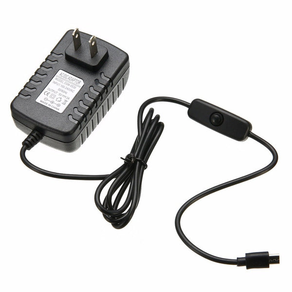 Eliminador 5v 3a Con Boton On / Off Micro Usb Raspberry Pi - Tecneu