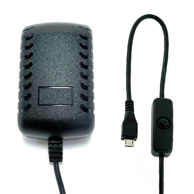 Eliminador Raspberry Pi 5v 3a Con Boton On / Off Micro Usb Con Adaptador - Tecneu
