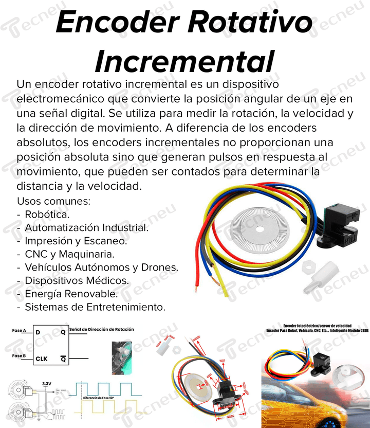 Encoder Rotativo Incremental Para Calcular Distancia Y Velocidad - Tecneu