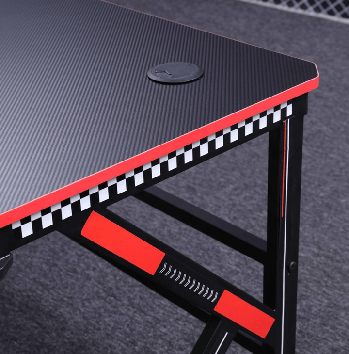 Escritorio Gamer D2105 Negro Estructura Metal Porta Vaso Audífonos - Tecneu