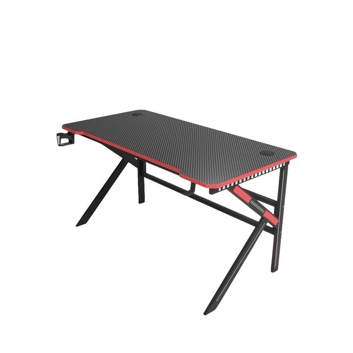 Escritorio Gamer D2105 Negro Estructura Metal Porta Vaso Audífonos - Tecneu
