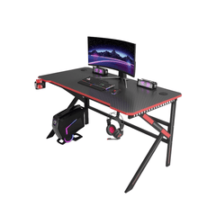 Escritorio Gamer D2105 Negro RGB Estructura Metal Porta Vaso Audífonos