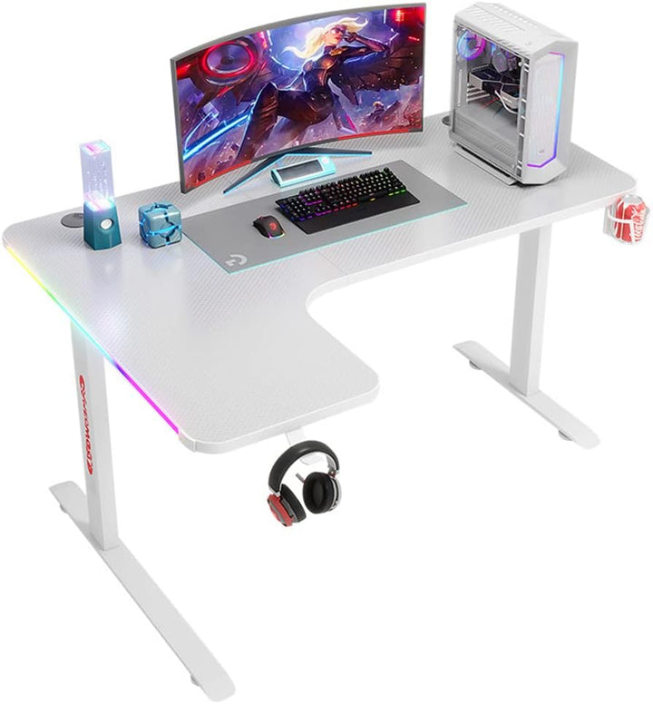 Escritorio Gamer D2200 RGB LED Estructura Metal Porta Vaso Audífonos - Tecneu