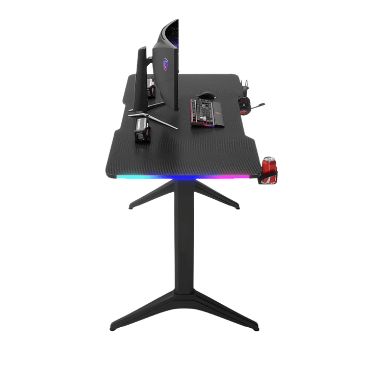Escritorio Gamer D2208 RGB LED Estructura Metal Porta Vaso Audífonos - Tecneu