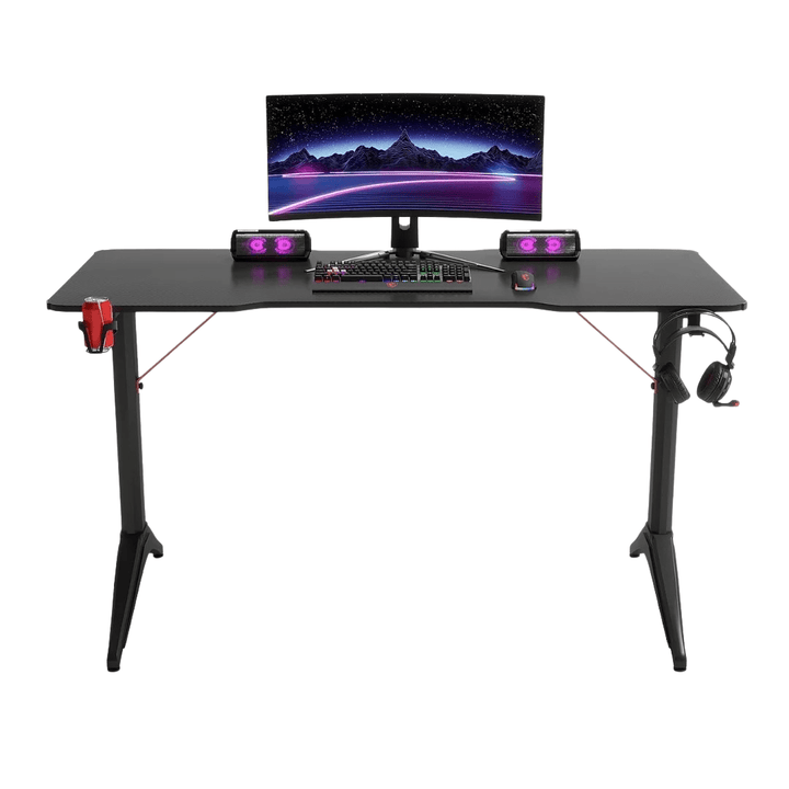 Escritorio Gamer D2208 RGB LED Estructura Metal Porta Vaso Audífonos - Tecneu