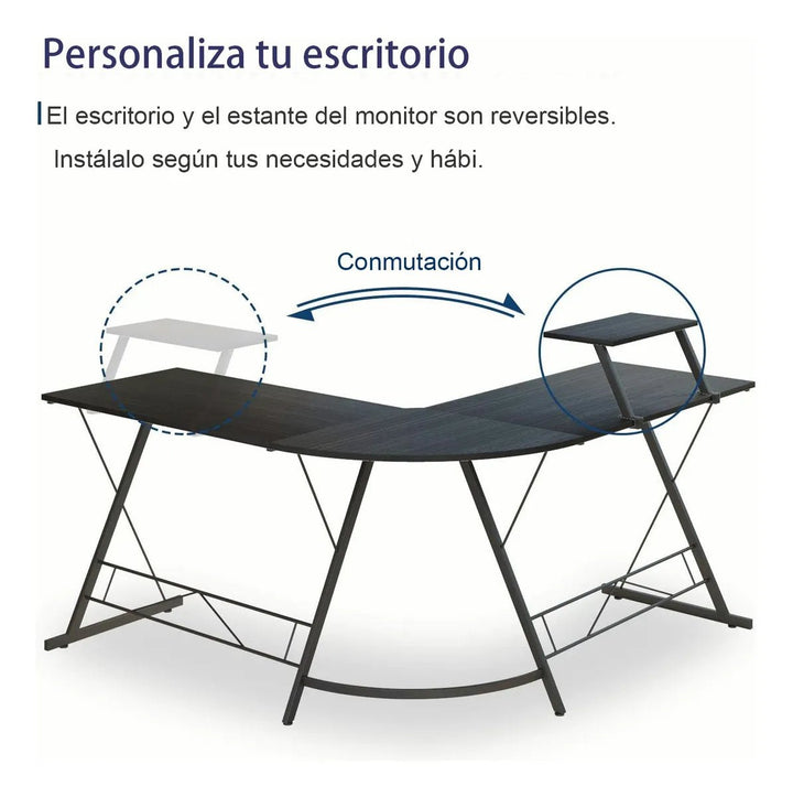 Escritorio Gamer en L Esquinero para Computadora Estudio Oficina - Tecneu