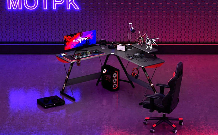 Escritorio Gamer en L Esquinero para Computadora Estudio Oficina - Tecneu