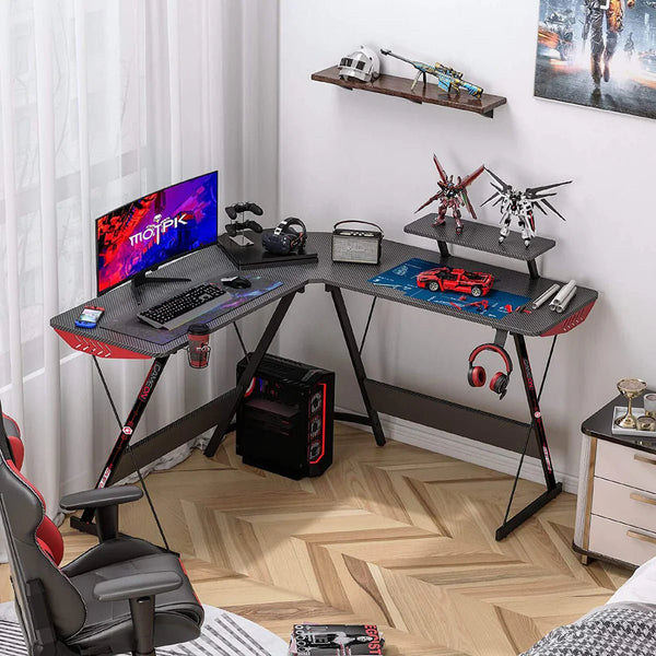 Escritorio Gamer en L Esquinero para Computadora Estudio Oficina - Tecneu