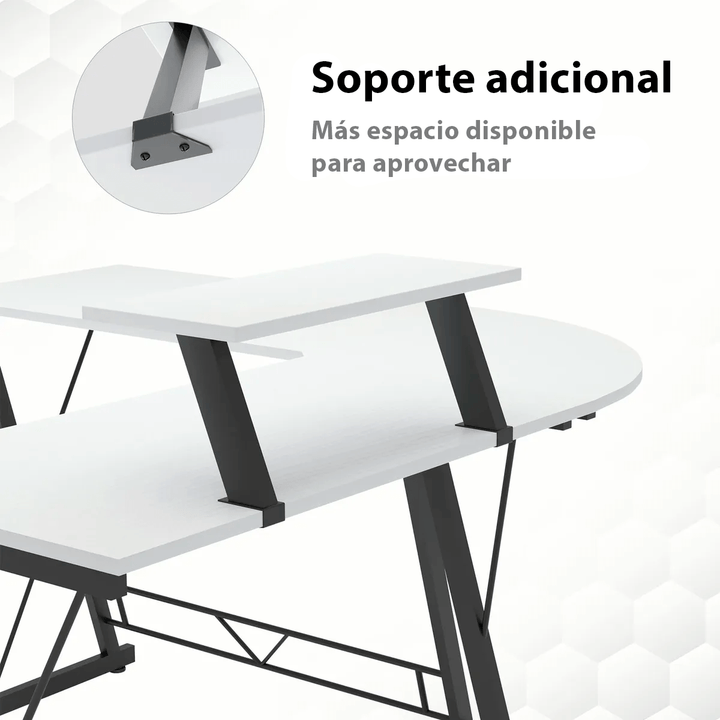 Escritorio Gamer en L Esquinero para Computadora Estudio Oficina - Tecneu