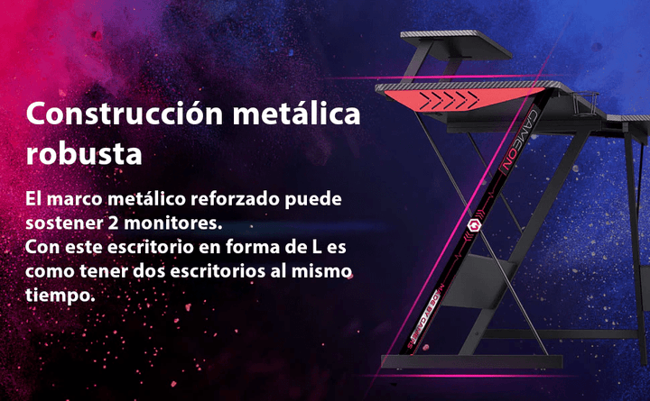 Escritorio Gamer en L Esquinero para Computadora Estudio Oficina - Tecneu